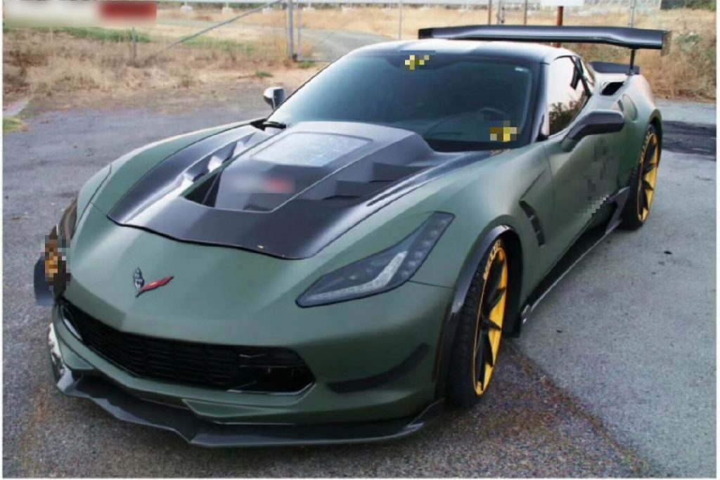 Corvette C7 Z06 RK front lip side skirts hood wing (5)_censored