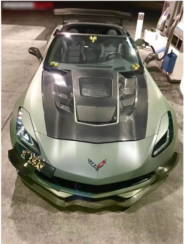 Corvette C7 Z06 RK front lip side skirts hood wing (6)_censored