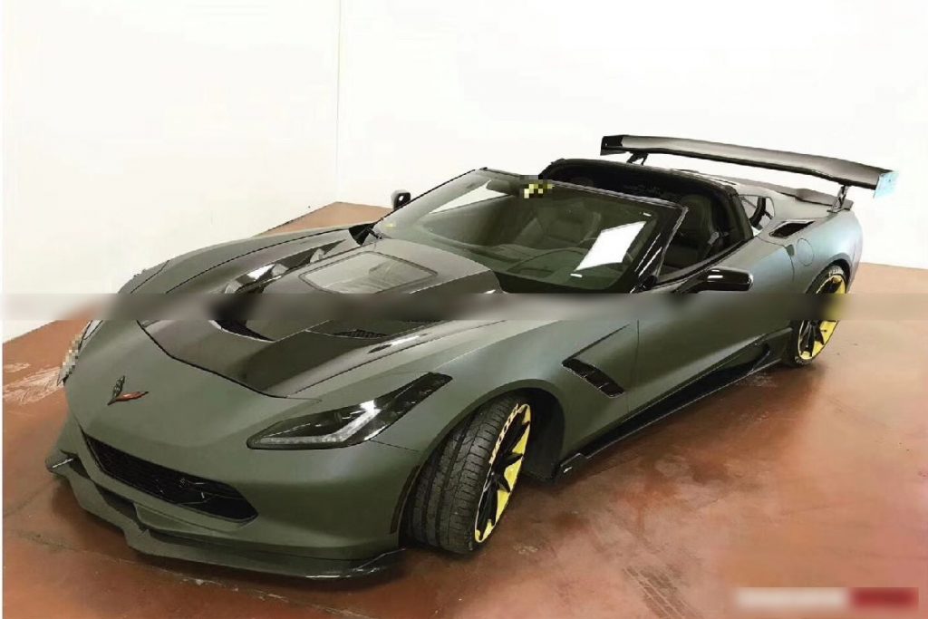 Corvette C7 Z06 RK front lip side skirts hood wing (7)_censored