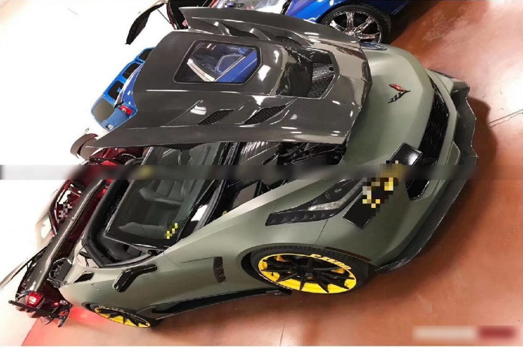 Corvette C7 Z06 RK front lip side skirts hood wing (8)_censored