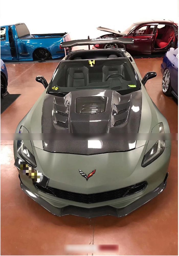 Corvette C7 Z06 RK front lip side skirts hood wing (9)_censored