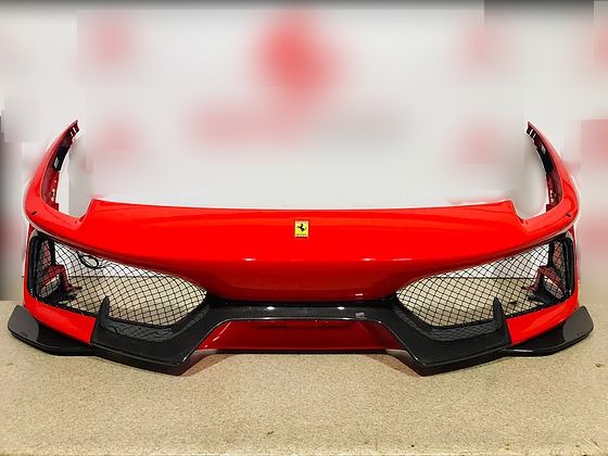 Ferrari PISTA 488, Front bumper with carbon fiber front lip complete, OEM Part (3)_censored