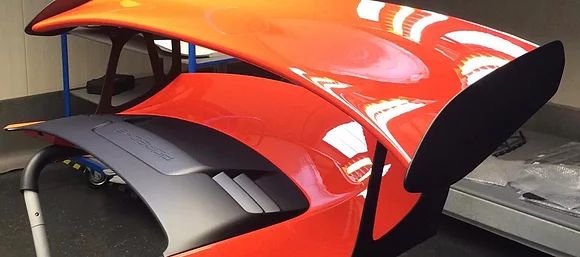 Porsche GT3 RS Rear spoiler, OEM part complete_censored