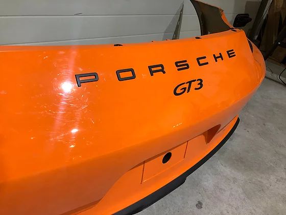 Porsche GT3 Rear bumper complete, OEM Part Orange color (5)