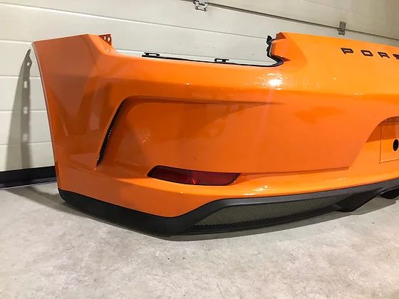 Porsche GT3 Rear bumper complete, OEM Part Orange color (9)