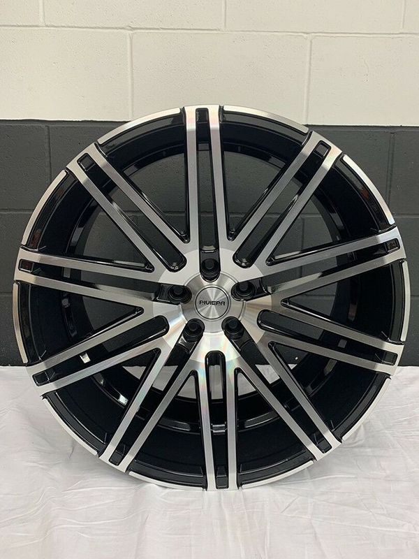 Single Riviera Wheel Gloss Black With Machined Face 22x10.5J