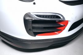 2014 Porsche 991 Turbo S Front Bumper Carbon Fiber Grill & Blade enhancements