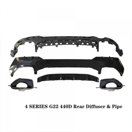 BMW 4 Series G22 440D Rear Diffuser & Pipe Body Kit