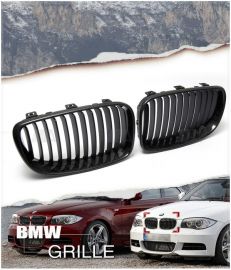 BMW E82 E88 1-Series 135i 128i Carbon Fiber Front Kidney Grilles for 2007-2013