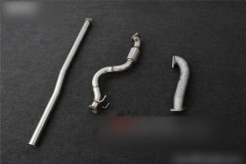 Decat Downpipe With Heat Shield +Front Pipe Exhaust System