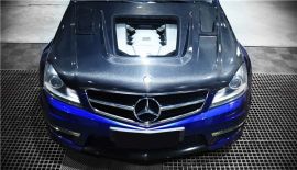 Mercedes Benz C63 AMG W204 Carbon Fiber Engine Hood with glass