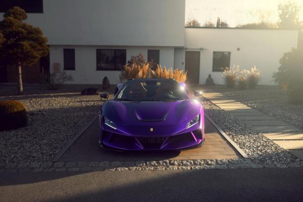 800hp Purple Ferrari F8 Spider Looks Mighty in N-Largo Widebody Kit
