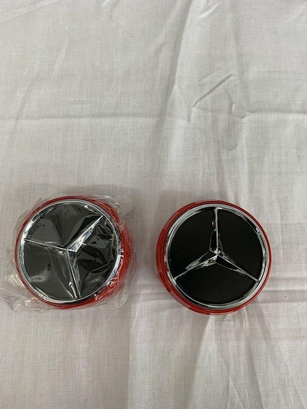 Genuine Mercedes-Benz AMG Edition One Ember Red Center Cap Pair